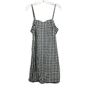 Alisa Pan Sleeveless Black/White Check Shift Dress Tie Cut Out Back Size 12 New